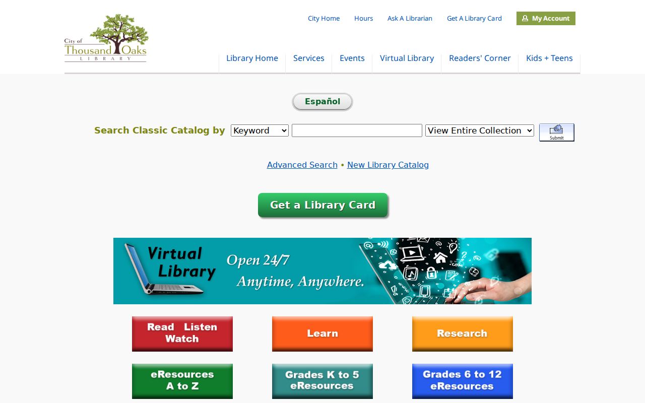 Thousand Oaks city directory library holdings catalog