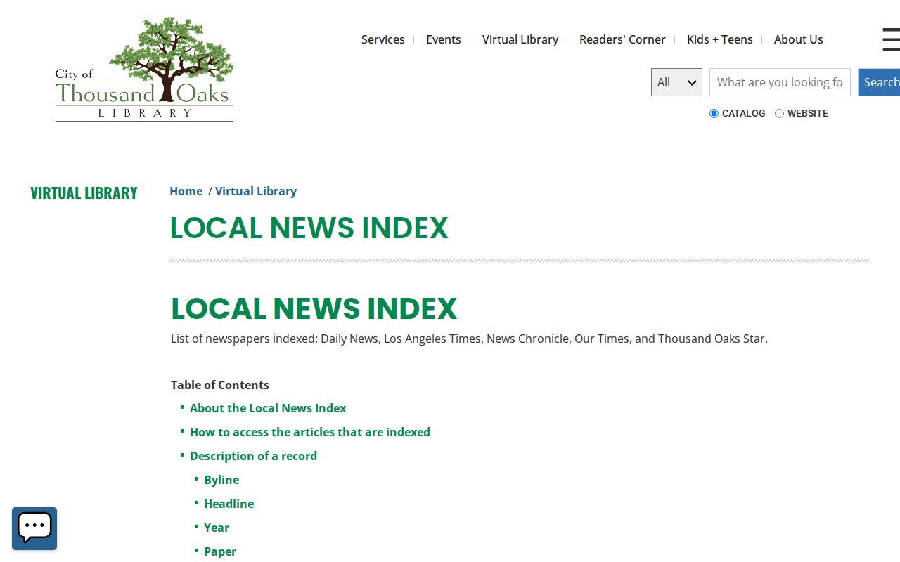 Thousand Oaks city directory Local News Index source