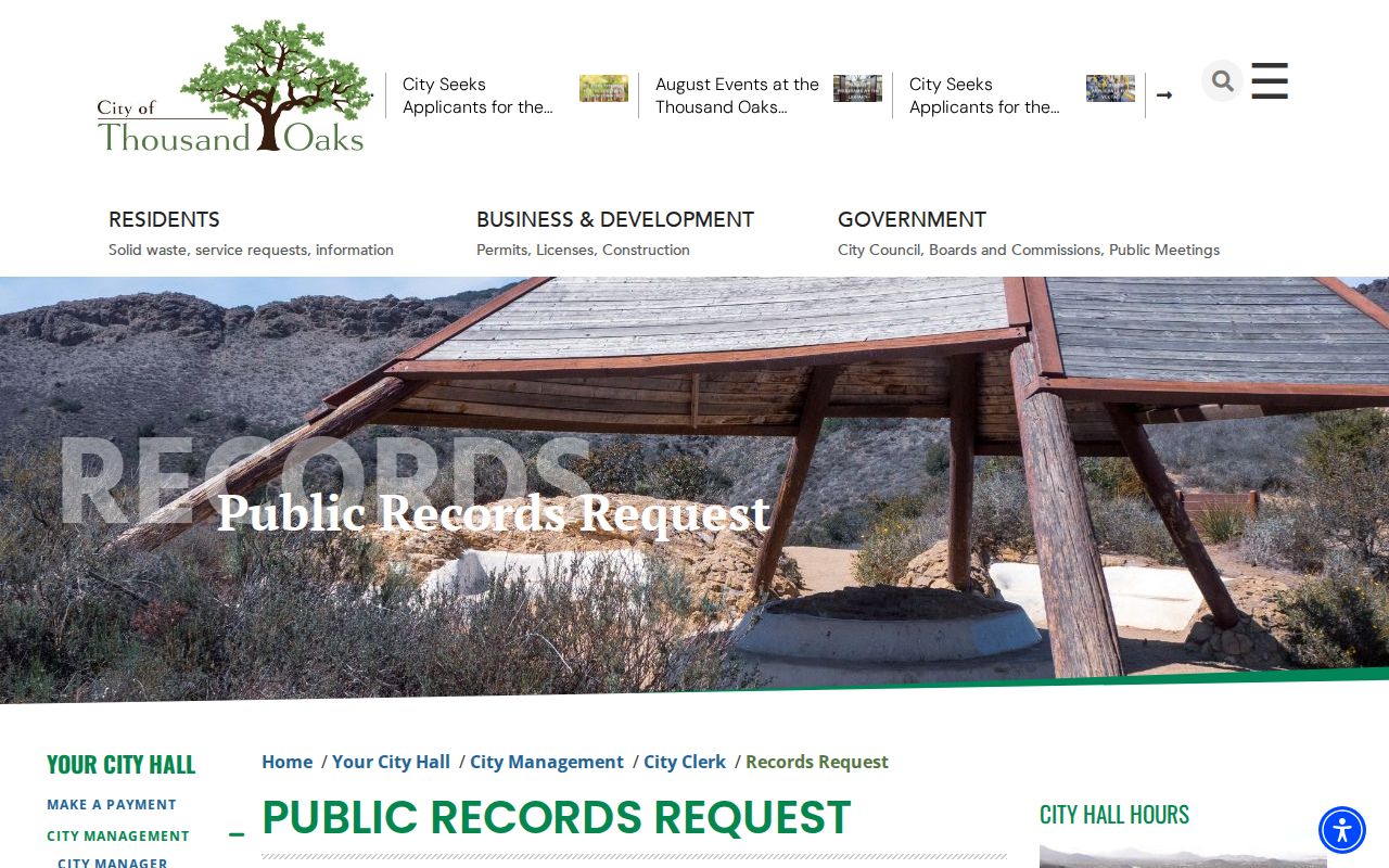 Thousand Oaks residents directory public records archive